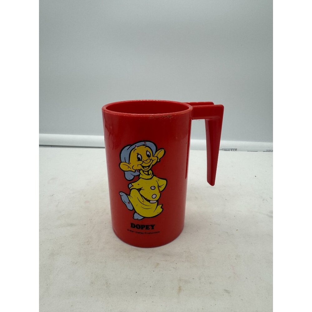 Vintage Walt Disney Dopey Snow White Plastic Drink Cup Mug